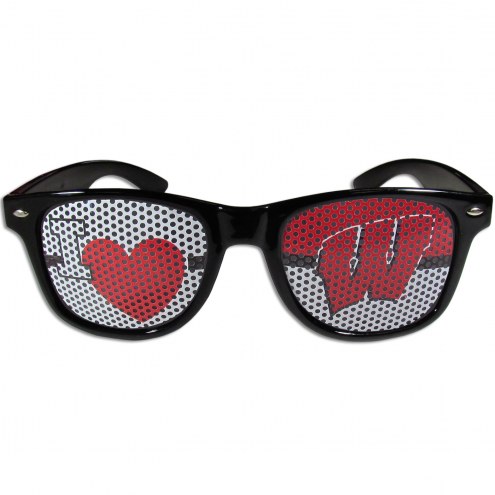 Wisconsin Badgers Black I Heart Game Day Shades