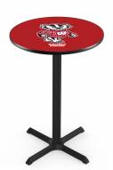 Wisconsin Badgers Black Wrinkle Bar Table with Cross Base