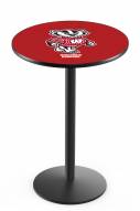 Wisconsin Badgers Black Wrinkle Bar Table with Round Base