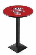 Wisconsin Badgers Black Wrinkle Pub Table with Square Base