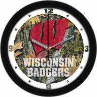 Wisconsin Badgers Camo Wall Clock
