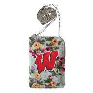 Wisconsin Badgers Canvas Floral Smart Purse