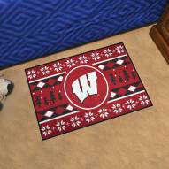 Wisconsin Badgers Christmas Sweater Starter Rug