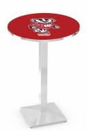 Wisconsin Badgers Chrome Bar Table with Square Base