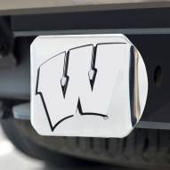 Wisconsin Badgers Chrome Metal Hitch Cover