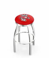 Wisconsin Badgers NCAA Chrome Swivel Bar Stool with Accent Ring