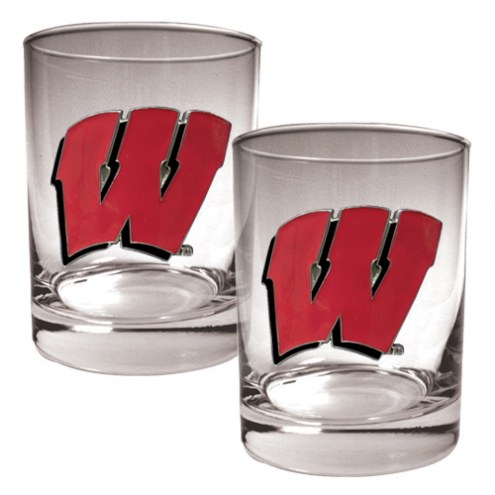 Wisconsin Badgers College 2-Piece 14 Oz. Rocks Glass Set