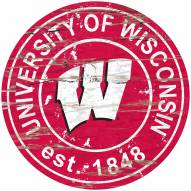 Wisconsin Badgers Distressed Round Sign