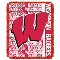 Wisconsin Badgers Double Play Woven Throw Blanket