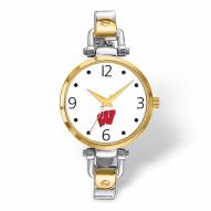Wisconsin Badgers Elegant Ladies Two-Tone Watch