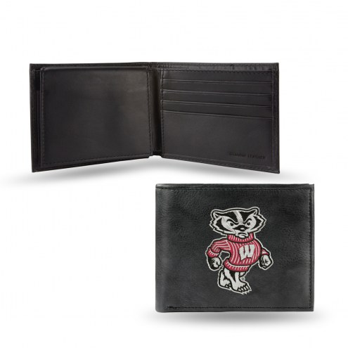 Wisconsin Badgers Embroidered Leather Billfold Wallet