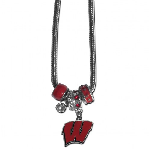 Wisconsin Badgers Euro Bead Necklace