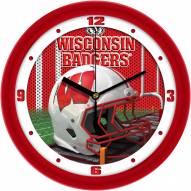 Wisconsin Badgers Football Helmet Wall Clock