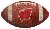 Wisconsin Badgers Football Shaped Sign