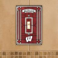 Wisconsin Badgers Glass Single Light Switch Plate Cover