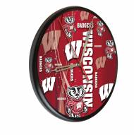 Wisconsin Badgers Digitally Printed Wood Clock