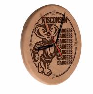 Wisconsin Badgers Laser Engraved Wood Clock