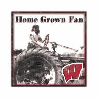 Wisconsin Badgers Home Grown 10" x 10" Sign