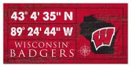 Wisconsin Badgers Horizontal Coordinate 6" x 12" Sign