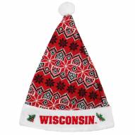 Wisconsin Badgers Knit Santa Hat