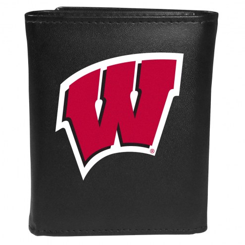Wisconsin Badgers Large Logo Leather Tri-fold Wallet