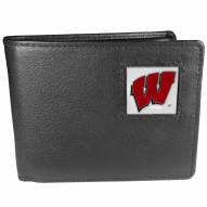 Wisconsin Badgers Leather Bi-fold Wallet in Gift Box