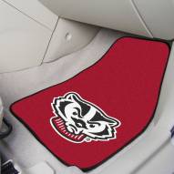 Wisconsin Badgers Logo 2-Piece Carpet Car Mats