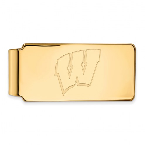 Wisconsin Badgers Sterling Silver Gold Plated Money Clip