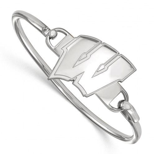 Wisconsin Badgers Sterling Silver Wire Bangle Bracelet