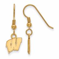 Wisconsin Badgers NCAA Sterling Silver Gold Plated Extra Small Dangle Earrings