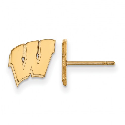 Wisconsin Badgers NCAA Sterling Silver Gold Plated Extra Small Post Earrings