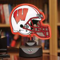 Wisconsin Badgers Neon Helmet Desk Lamp