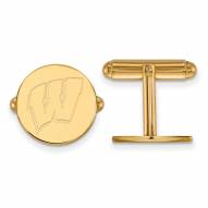 Wisconsin Badgers NCAA Sterling Silver Gold Plated Cuff Links