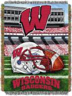 Wisconsin Badgers NCAA Woven Tapestry Throw / Blanket