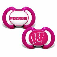 Wisconsin Badgers Pink Baby Pacifier 2-Pack