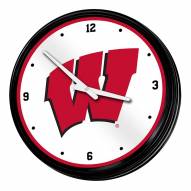 Wisconsin Badgers Retro Lighted Wall Clock