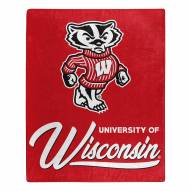 Wisconsin Badgers Signature Raschel Throw Blanket