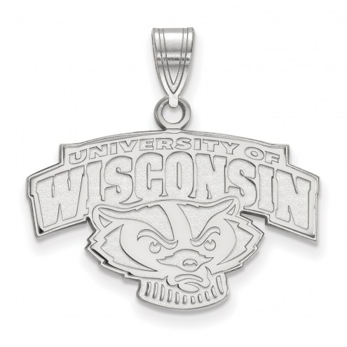 Wisconsin Badgers Sterling Silver Medium Pendant