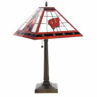 Wisconsin Badgers Stained Glass Mission Table Lamp