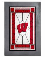 Wisconsin Badgers Stained Glass with Frame