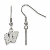 Wisconsin Badgers Stainless Steel Dangle Earrings