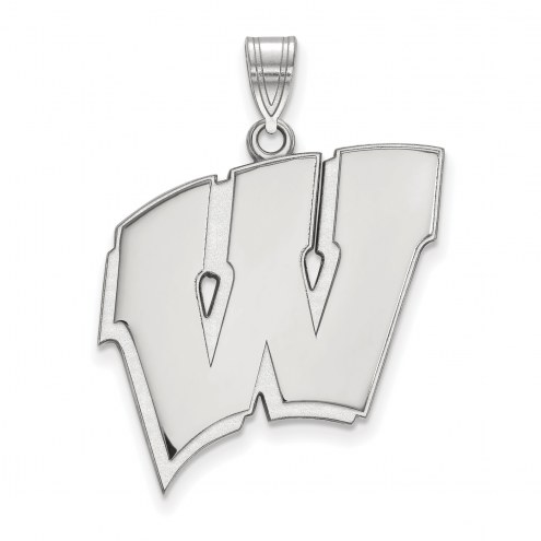 Wisconsin Badgers Sterling Silver Extra Large Pendant