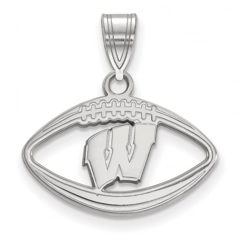 Wisconsin Badgers Sterling Silver Football Pendant