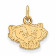 Wisconsin Badgers Sterling Silver Gold Plated Extra Small Pendant