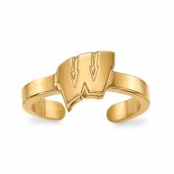 Wisconsin Badgers Sterling Silver Gold Plated Toe Ring