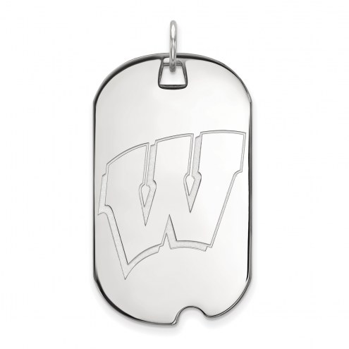 Wisconsin Badgers Sterling Silver Large Dog Tag