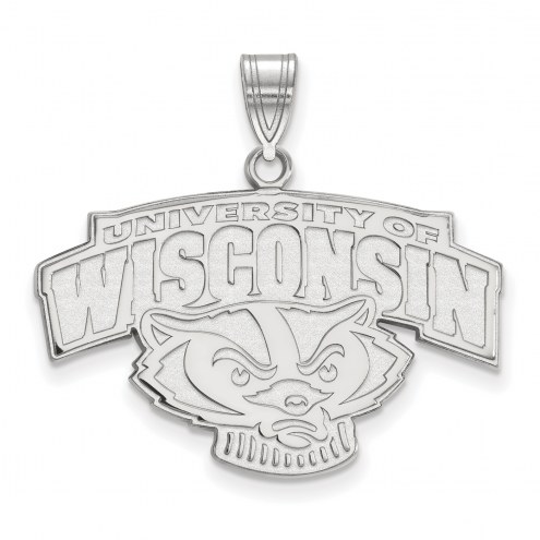 Wisconsin Badgers Sterling Silver Large Pendant