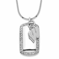 Wisconsin Badgers Sterling Silver Mini Dog Tag Pendant