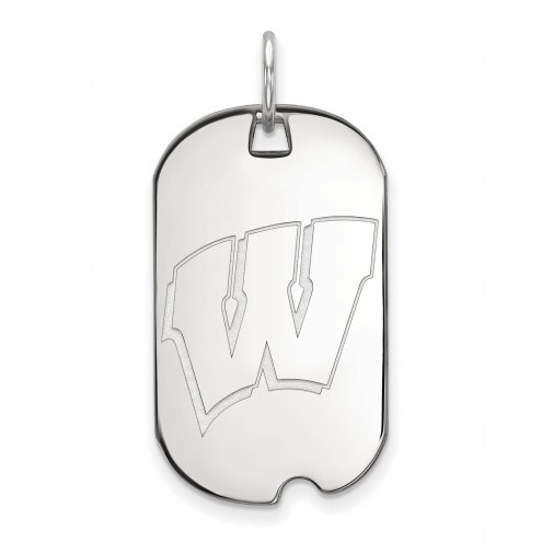 Wisconsin Badgers Sterling Silver Small Dog Tag
