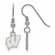 Wisconsin Badgers Sterling Silver Extra Small Dangle Earrings